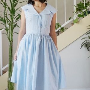 Blue collar dress